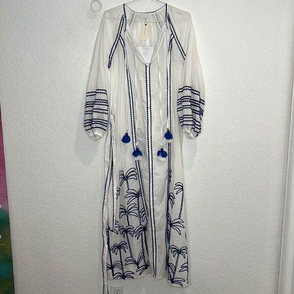 NWT LACE THE LABEL EMBROIDERED PEASANT DRESS Anthropologie Medium - Picture 2 of 16